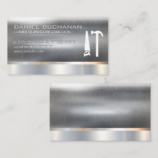 Bouw | Metaal | Gereedschap Zaaghamer Visitekaartje (Voorkant / Achterkant)