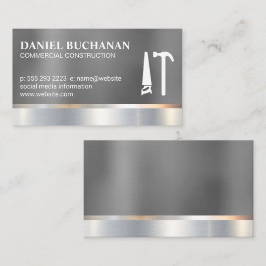 Bouw | Metaal | Gereedschap Zaaghamer Visitekaartje (Voorkant / Achterkant)