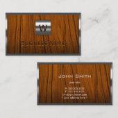 Bouw Metaal Grens Monogram Hout Visitekaartje (Voorkant / Achterkant)