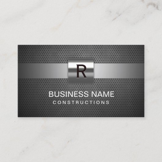 Bouw Metaal Monogram Professioneel Visitekaartje (Voorkant)