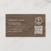 Bouw Metaal QR Code Metaal Zilver Hout Visitekaartje (Achterkant)