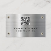 Bouw Metaal QR Code Visitekaartje (Voorkant)