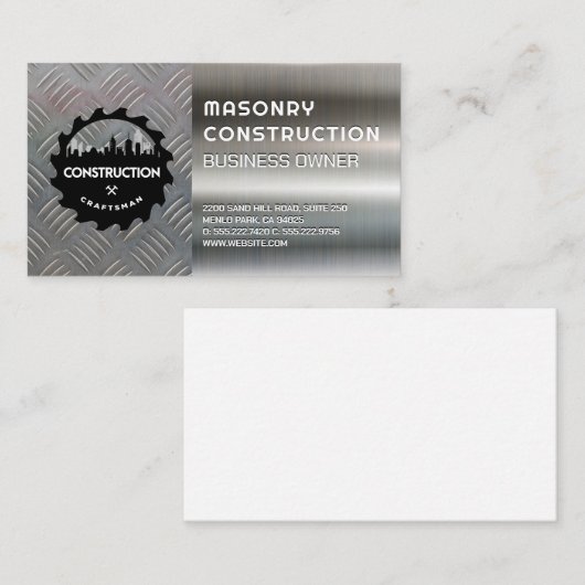 Bouw | Metaal | Staal Visitekaartje (Voorkant / Achterkant)