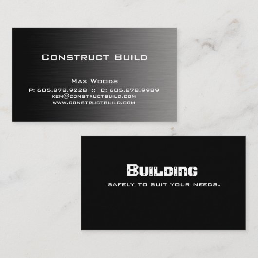 Bouw Metaal Visitekaartje Professional (Voorkant / Achterkant)