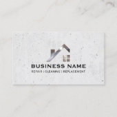 Bouw Metalen Huis Logo Modern Onroerend goed Visitekaartje (Voorkant)