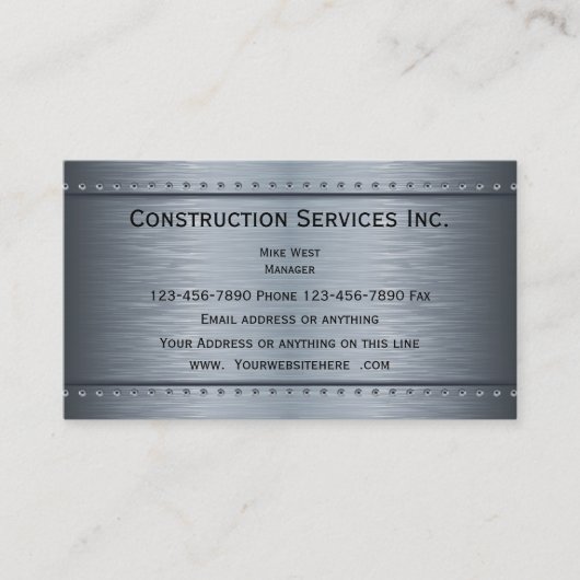 Bouw Metallic Look Visitekaartje (Voorkant)