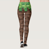 Bouw Mijnbouw Video Game Pixelated Grass Dirt Leggings (Achterkant)