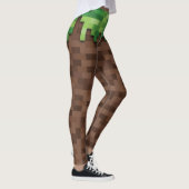 Bouw Mijnbouw Video Game Pixelated Grass Dirt Leggings (Rechts)