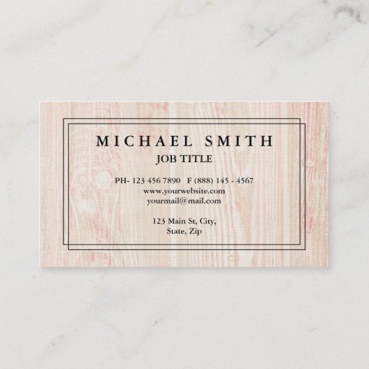 Bouw Moderne & Minimale Houten Textuur Visitekaartje (Achterkant)