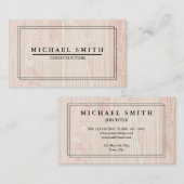 Bouw Moderne & Minimale Houten Textuur Visitekaartje (Voorkant / Achterkant)