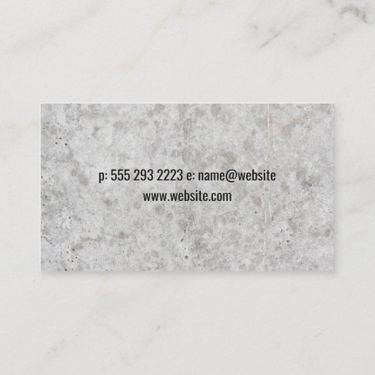 Bouw moersleutel hamer | Beton Visitekaartje (Achterkant)