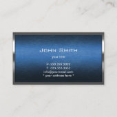 Bouw Monogram Blauwe Metaal Grens Visitekaartje (Achterkant)