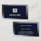 Bouw Monogram Blauwe Metaal Grens Visitekaartje (Voorkant / Achterkant)