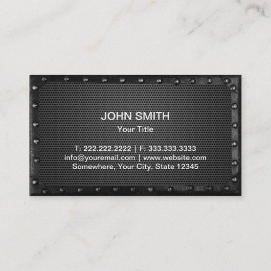 Bouw monogram donker metaal omgeven door Modern Visitekaartje (Achterkant)
