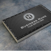 Bouw monogram donker metaal omgeven door Modern Visitekaartje
