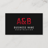 Bouw Monogram Rood Vet Initiaal Visitekaartje (Voorkant)