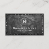 Bouw  monogram Rusty Black Metal Visitekaartje (Voorkant)