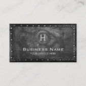 Bouw  monogram Rusty Black Metal Visitekaartje (Voorkant)