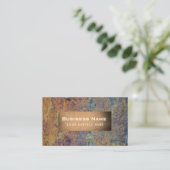 Bouw  Monogram Rusty Metal Business Visitekaartje (Staand voorkant)