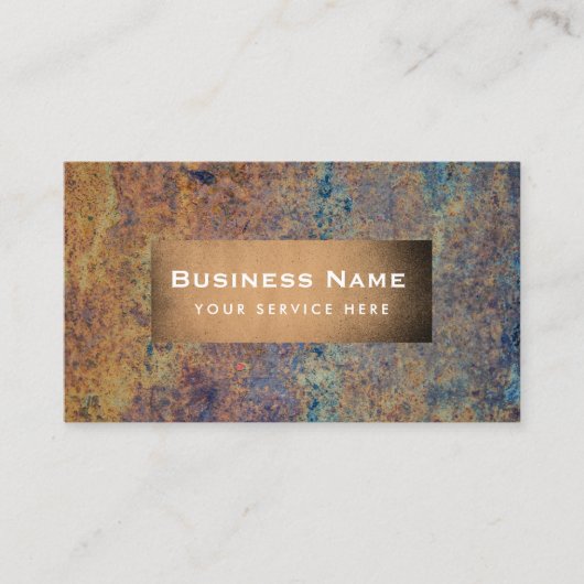 Bouw Monogram Rusty Metal Business Visitekaartje (Voorkant)
