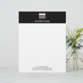 Bouw Monogram Staal Metaal Logo Modern Custom Briefhoofd (Staand voorkant)