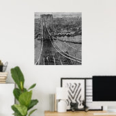 Bouw New York City Brooklyn Bridge Poster (Thuiskantoor)