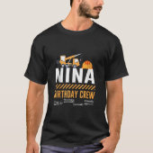 Bouw Nina Verjaardagsploeg Bouwdag T-shirt (Voorkant)