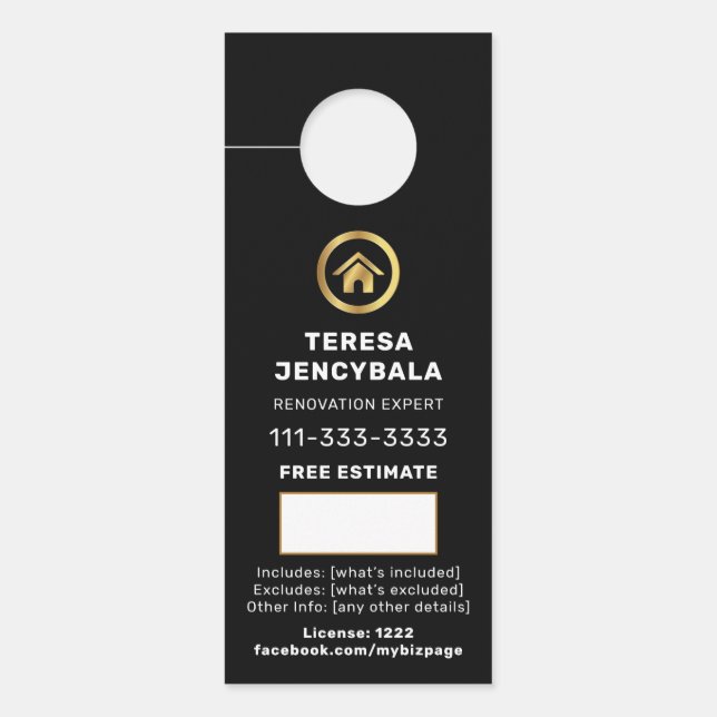 Bouw offerte QR-deur bord Deurhanger (Voorkant)
