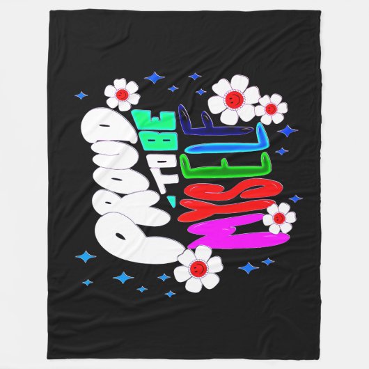 Bouw om mezelf te zijn, kleuren, bloemen, groot fleece deken (Voorkant)