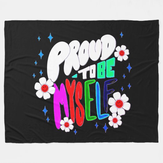Bouw om mezelf te zijn, kleuren, bloemen, groot fleece deken (Voorkant (Horizontaal))