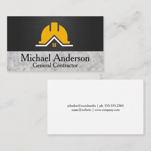 Bouw Onroerend goed | hoofdaannemer Visitekaartje (Voorkant / Achterkant)