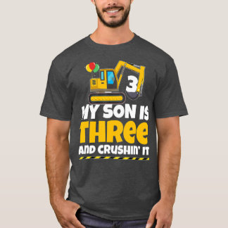 Bouw op dag van 3 jaar oude jongen t-shirt