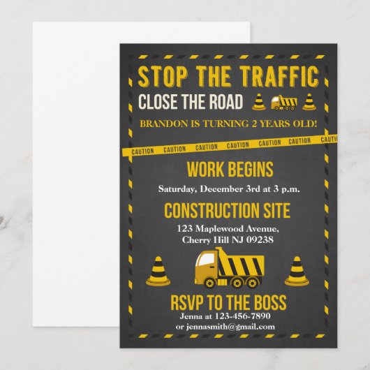 Bouw op zaterdag kaart (Voorkant / Achterkant)