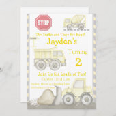 Bouw op zaterdag uitnodiging Bull Dozer Inv (Voorkant / Achterkant)