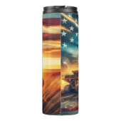 Bouw Patriottische Vlag Backhoe Thermosbeker (Achterkant)