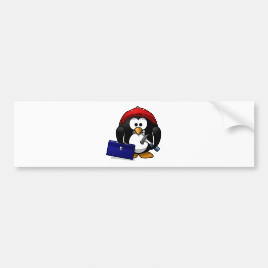 Bouw Penguin Bumpersticker (Voorkant)