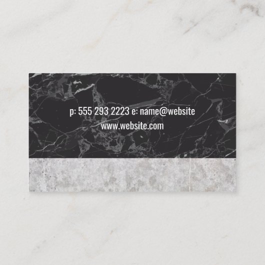 Bouw Pet | Marmer | Bouwers Visitekaartje (Achterkant)