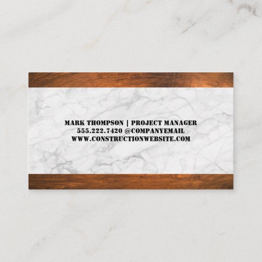 Bouw Pet Moersleutel en Hamer Visitekaartje (Achterkant)