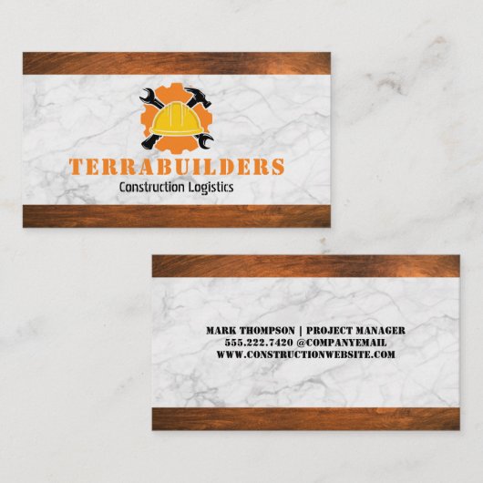 Bouw Pet Moersleutel en Hamer Visitekaartje (Voorkant / Achterkant)