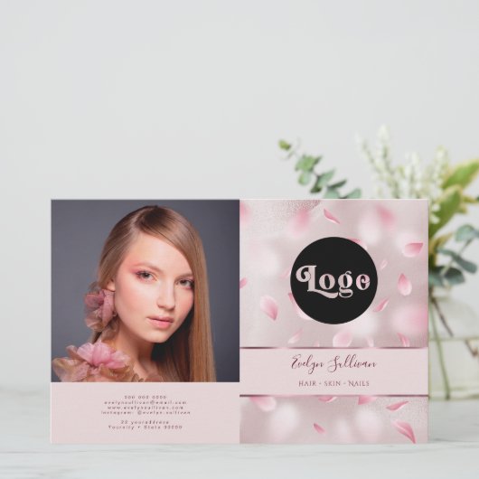 Bouw Petals Faux-Folie Bifold Brochure (Staand voorkant)