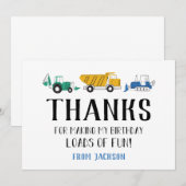 Bouw Plaats Birthday Hartelijk dank Bedankkaart (Voorkant / Achterkant)