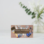 Bouw Power Tools | Houten plank Visitekaartje (Staand voorkant)