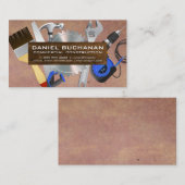 Bouw Power Tools | Houten plank Visitekaartje (Voorkant / Achterkant)