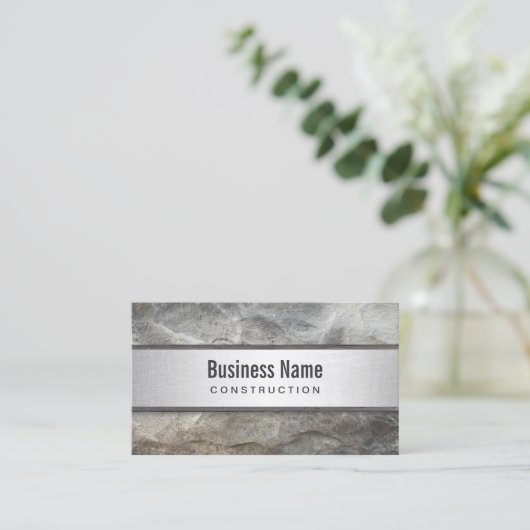 Bouw Professioneel Metaal & Steen Visitekaartje (Staand voorkant)
