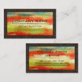 Bouw Professioneel Modern Kleurrijk Hout #4 Visitekaartje (Voorkant / Achterkant)