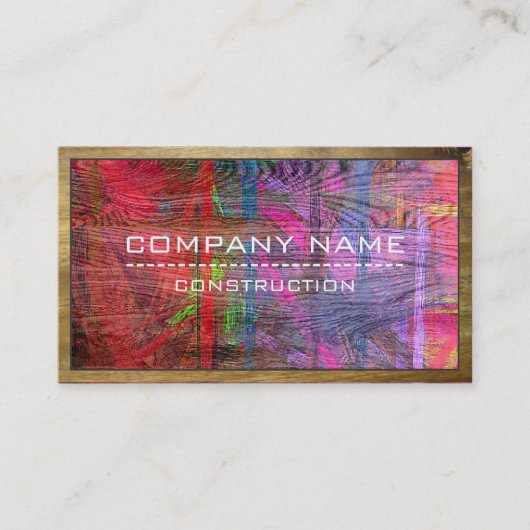 Bouw Professioneel Modern Kleurrijk Hout #9 Visitekaartje (Voorkant)
