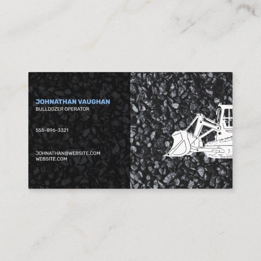 Bouw Professionele Bold Bulldozer Operator Visitekaartje (Achterkant)