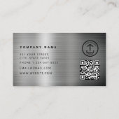 Bouw QR-code Metallic Zilver Metaal Visitekaartje (Achterkant)