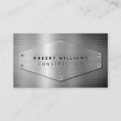 Bouw QR-code Metallic Zilver Metaal Visitekaartje (Voorkant)