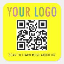 Bouw QR-code Stickers Aangepast Logo Geel